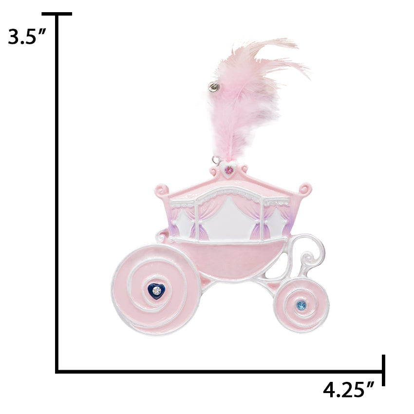 Personalized Princess Carriage Christmas Ornament for Kids Girls
