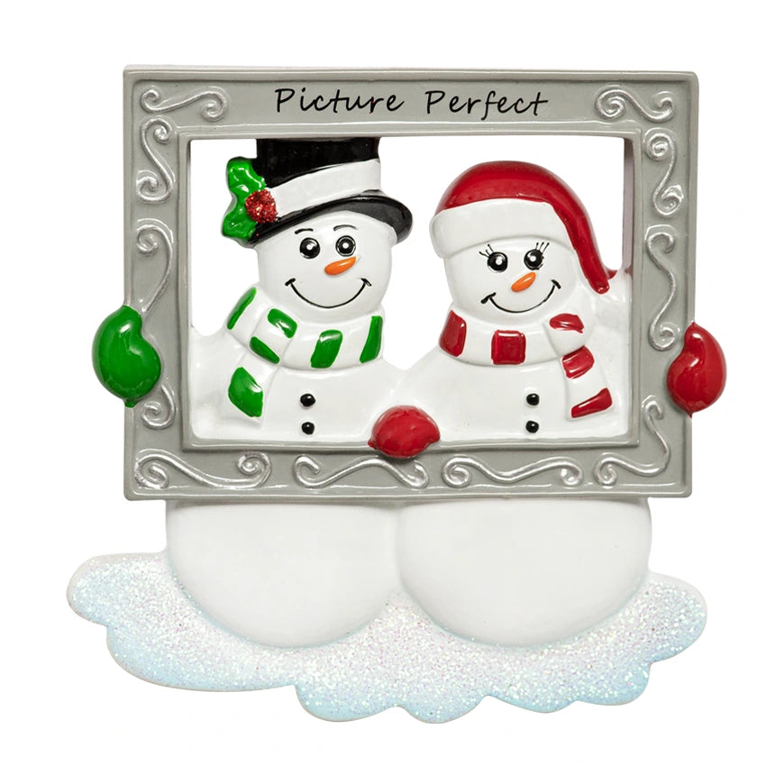 Custom Our 1st Christmas Together Ornament Snowman Couple