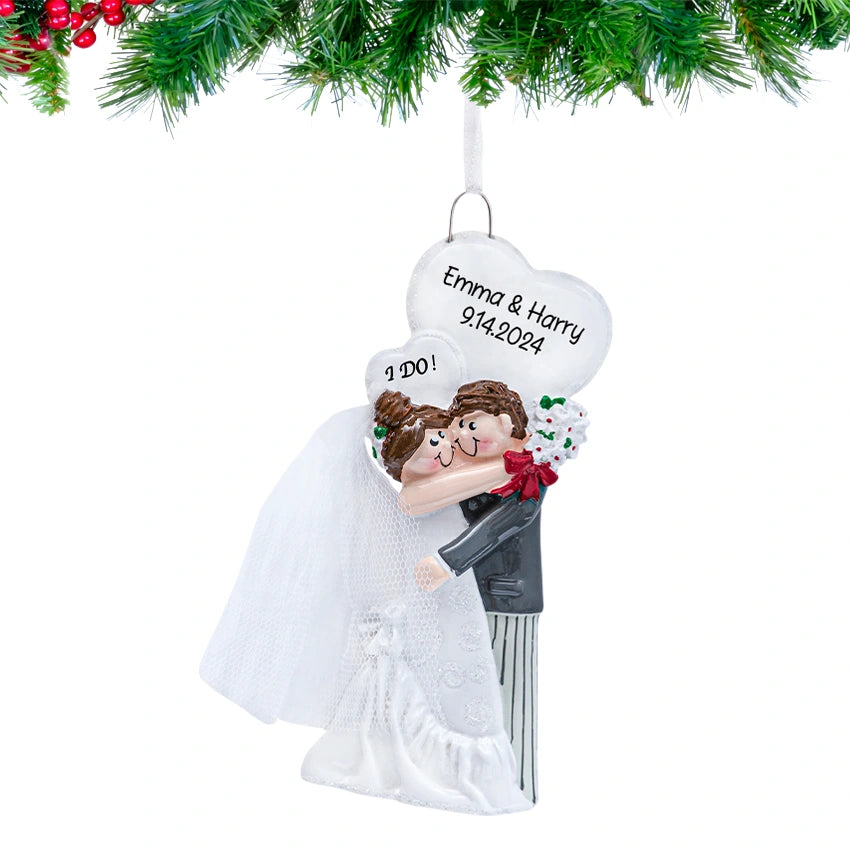 Personalized I Do Wedding Couple Christmas Ornament