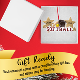 Gift‑boxed personalized softball and bats keepsake ready for holiday gifting