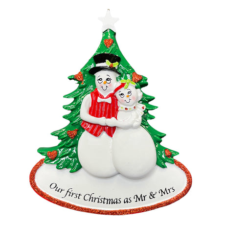 Personalized Our First Christmas as Mr and Mrs Snowman Ornament