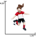 Personalized Soccer Girl Kicking the Ball Christmas Ornament