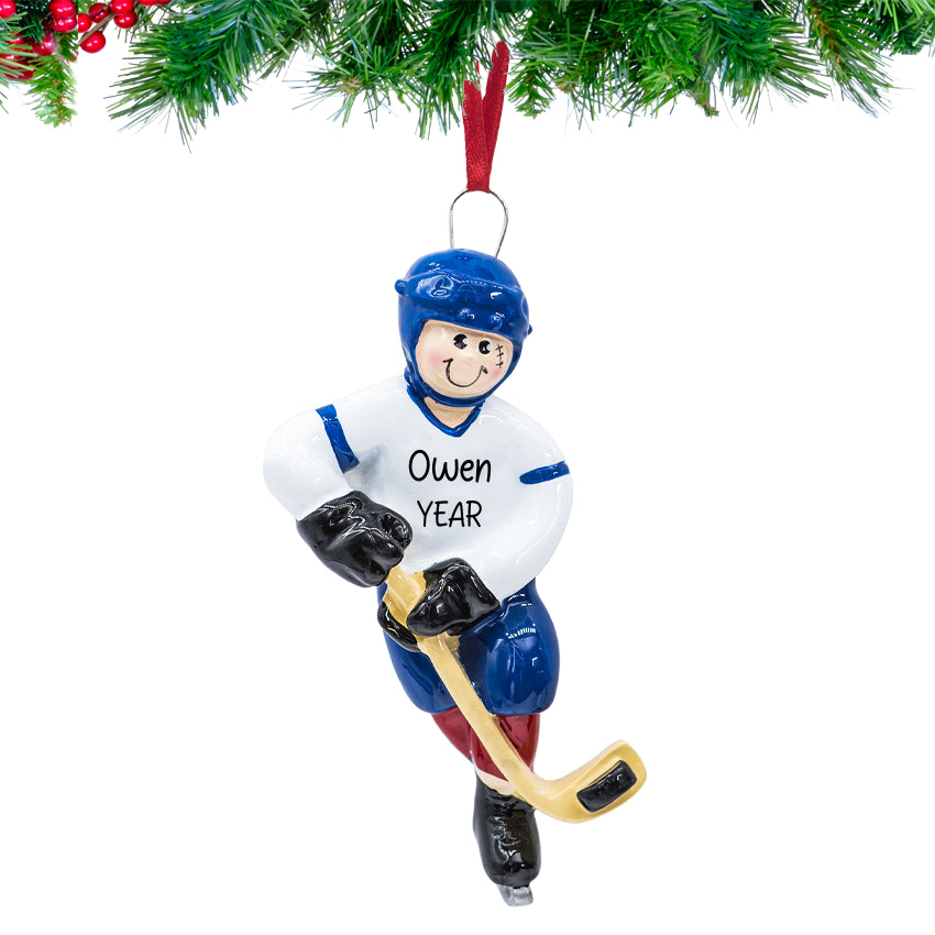 Ice Hockey Boy Player  With Custom Name & Year 