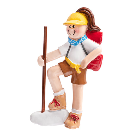 Personalized Hiking Girl Christmas Ornament