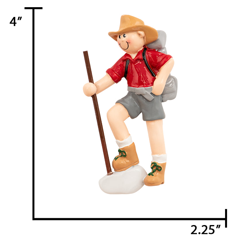 Personalized Hiking Boy Christmas Ornament
