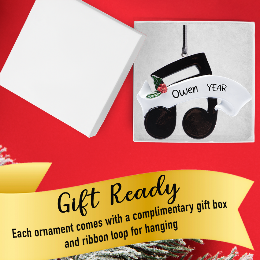 Personalized Music Note Christmas Ornament