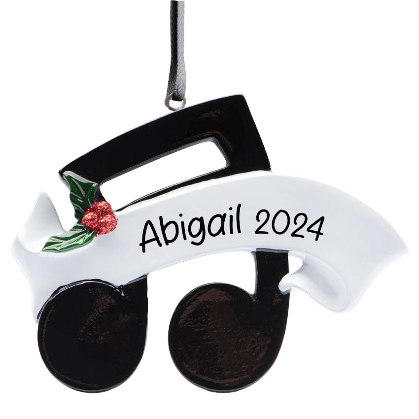 Personalized Music Note Christmas Ornament
