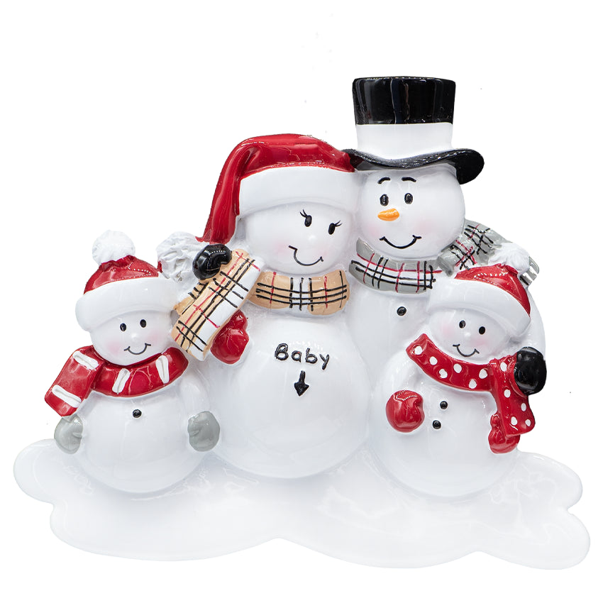 Personalized Pregnant Soon to be Family of 5 Christmas Ornament