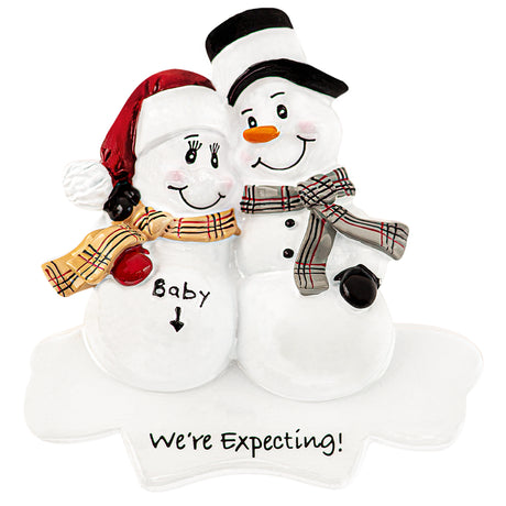 Personalized Snowman Expecting Christmas Ornament - 2025