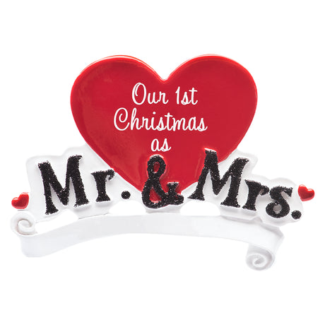 Personalized Our First Christmas as Mr & Mrs Ornament