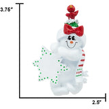 Snowman with Bird Nest Personalized Christmas Ornament