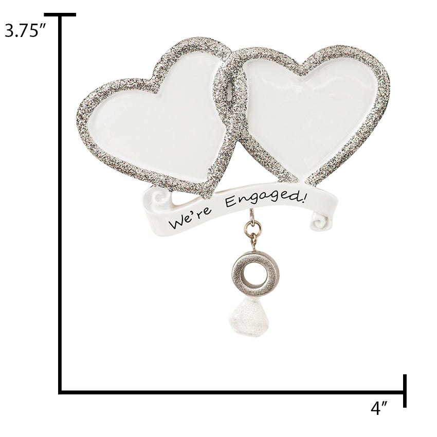 Personalized Our First Christmas Engaged Ornament - Engagement Ring