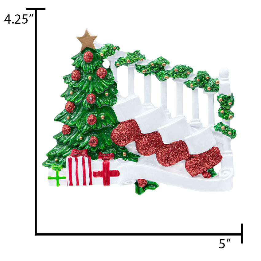 Personalized Stocking Family of 4 Christmas Ornament - 2025