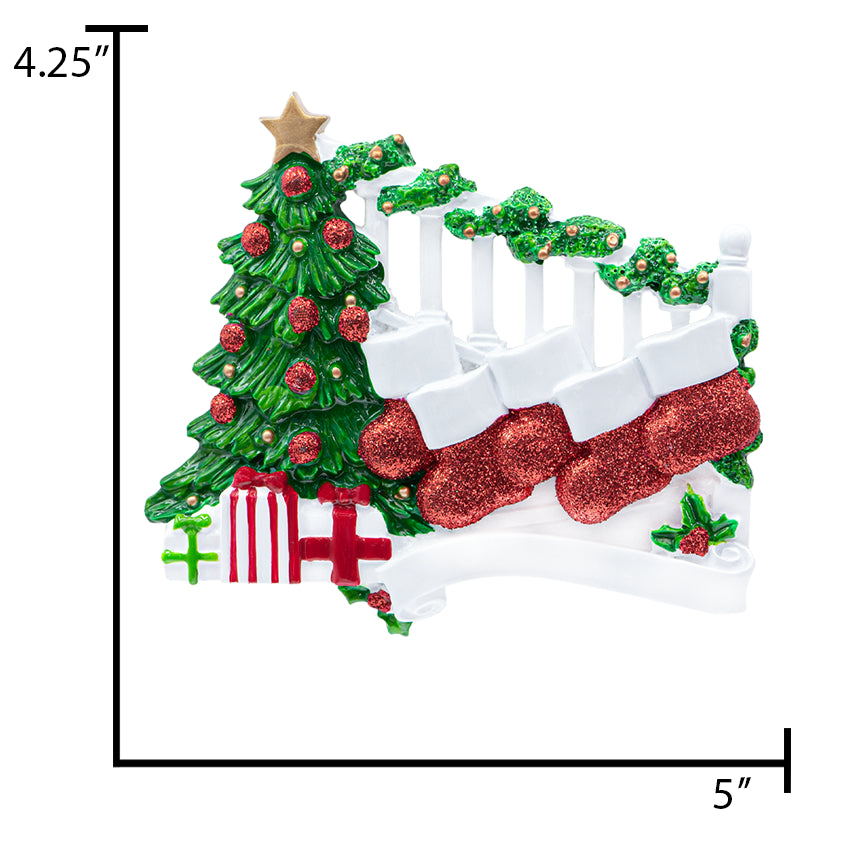 Custom Stocking Family of 5 People Christmas Ornament