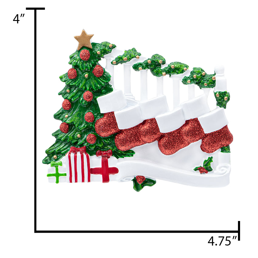 Custom Stocking Family of 6 People Christmas Ornament