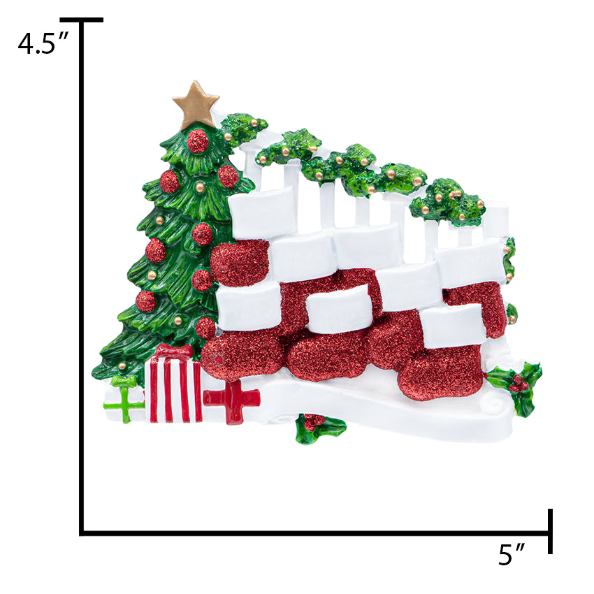 Personalized Bannister Stocking Family of 8 Christmas Ornament