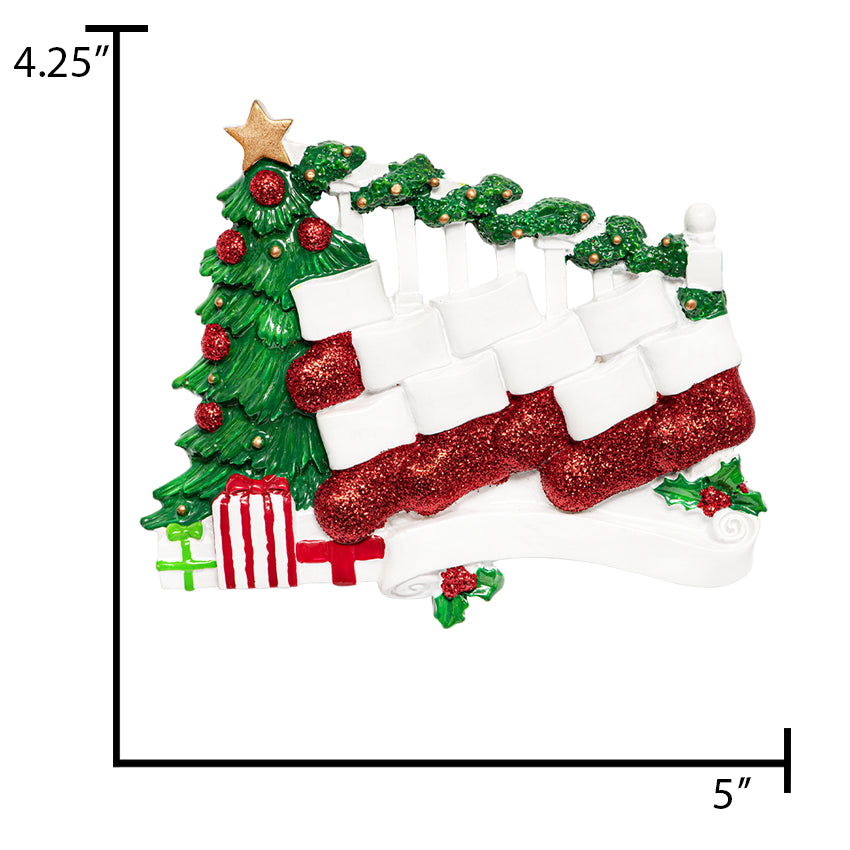 Custom Stocking Family of 9 People Christmas Ornament