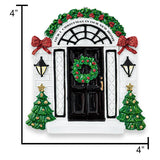 Personalized New Home / Black Door Christmas Ornament