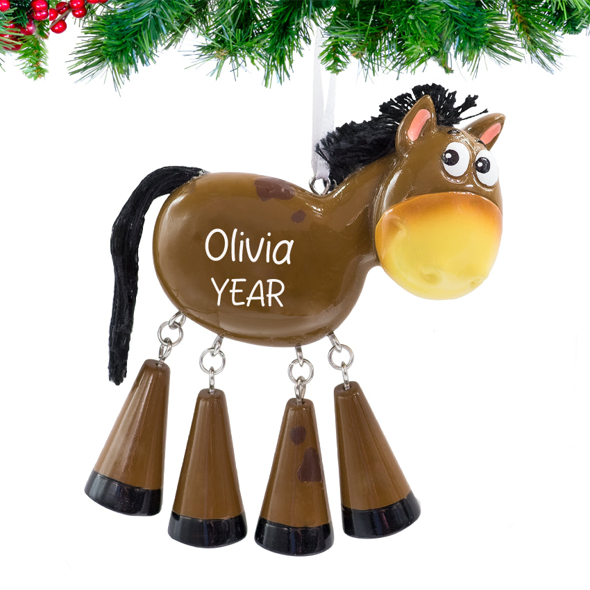 Personalized Horse Christmas Ornament - Barnyard Animal Gift