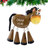Personalized Horse Christmas Ornament - Barnyard Animal Gift