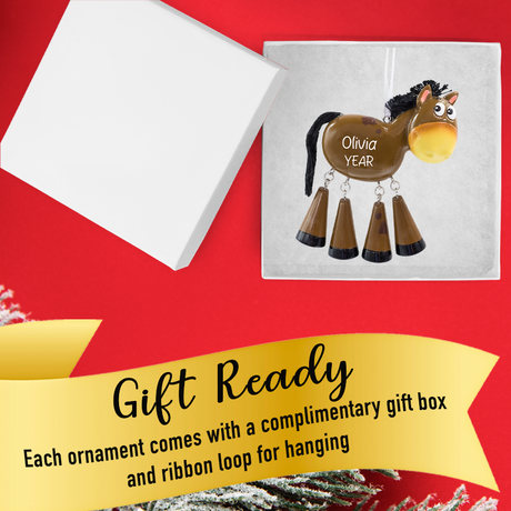 Personalized Horse Christmas Ornament - Barnyard Animal Gift