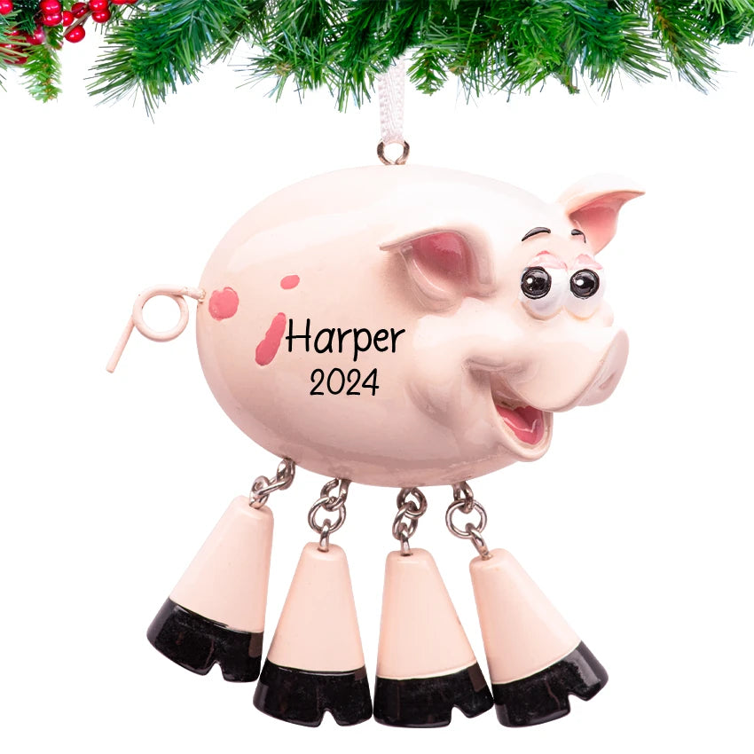Personalized Pig Christmas Ornament - Farm Animal Gift