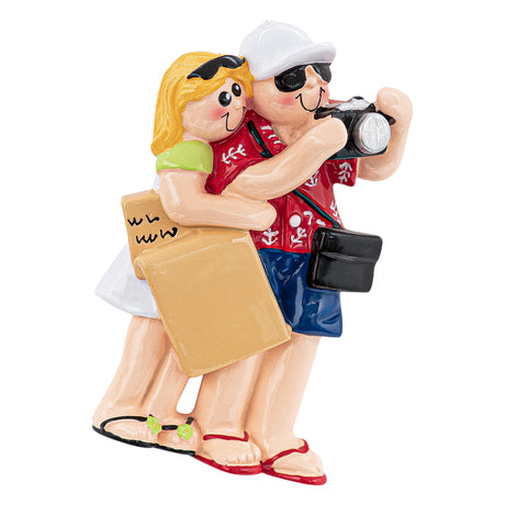 Personalized Vacation Couple Christmas Ornament
