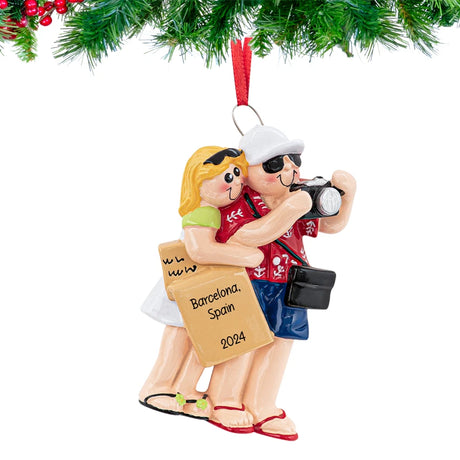 personalized taking picture ornament couple