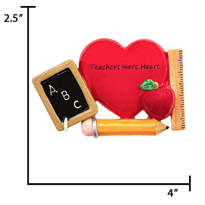 Personalized Teachers Have Heart Christmas Ornament