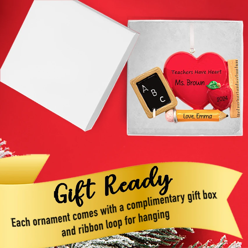Personalized Teachers Have Heart Christmas Ornament