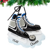 Personalized Skates Christmas Ornament / Ice Hockey