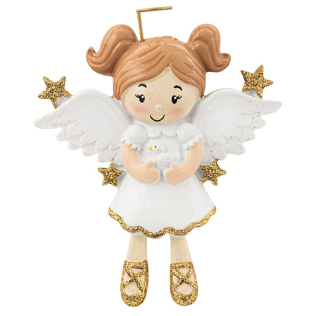 Personalized Angel with Dove Christmas Ornament - Gift for Loss of Loved One