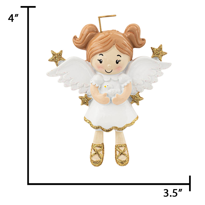 Personalized Angel with Dove Christmas Ornament - Gift for Loss of Loved One