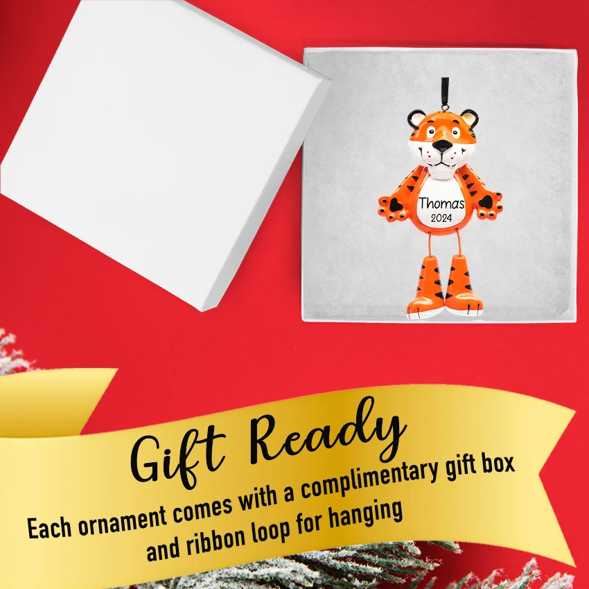 Personalized Tiger Christmas Ornament