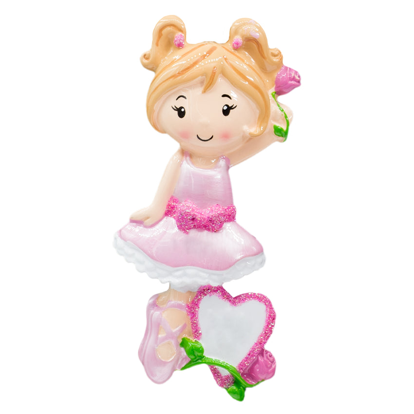 Personalized Ballet Girl Christmas Ornament / Pink Ballerina