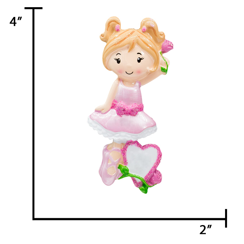 Personalized Ballet Girl Christmas Ornament / Pink Ballerina