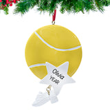 Personalized red boxing gloves ornament with hand‑lettered name and 2025 tag