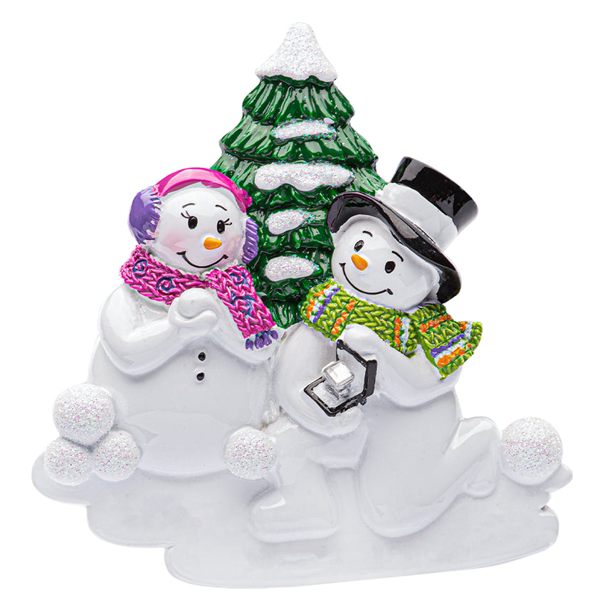 Personalized Engagement Snowman Christmas Ornament