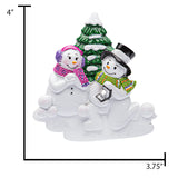 Personalized Engagement Snowman Christmas Ornament