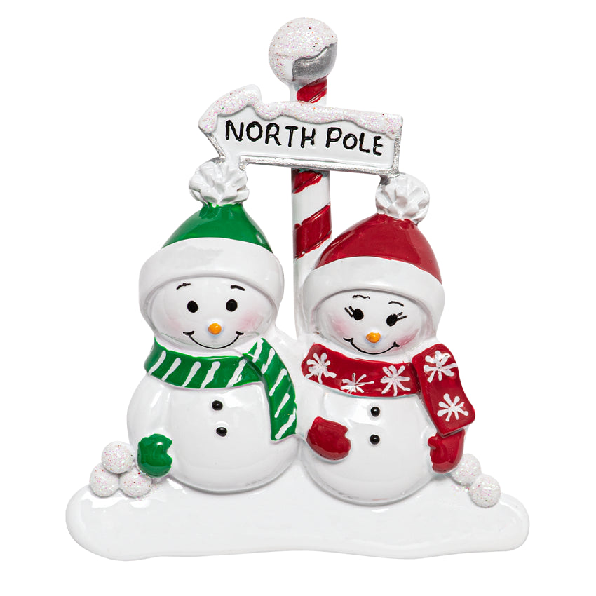 Personalized Snowman Couple Christmas Tree Ornament