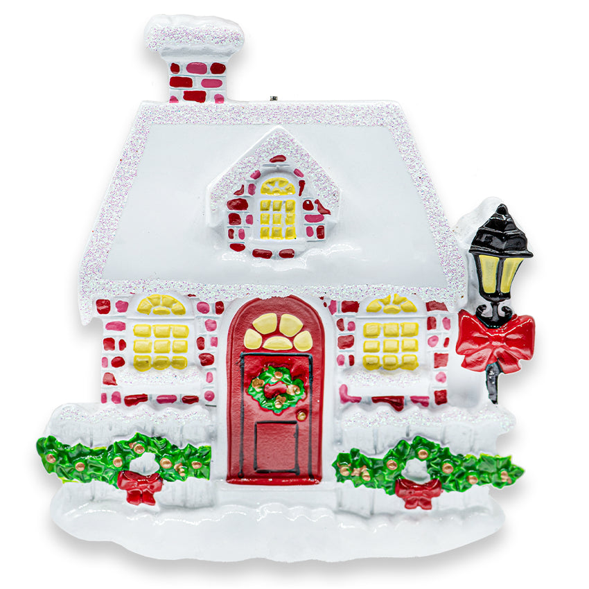 Personalized New House Christmas Ornament Snowy / Red