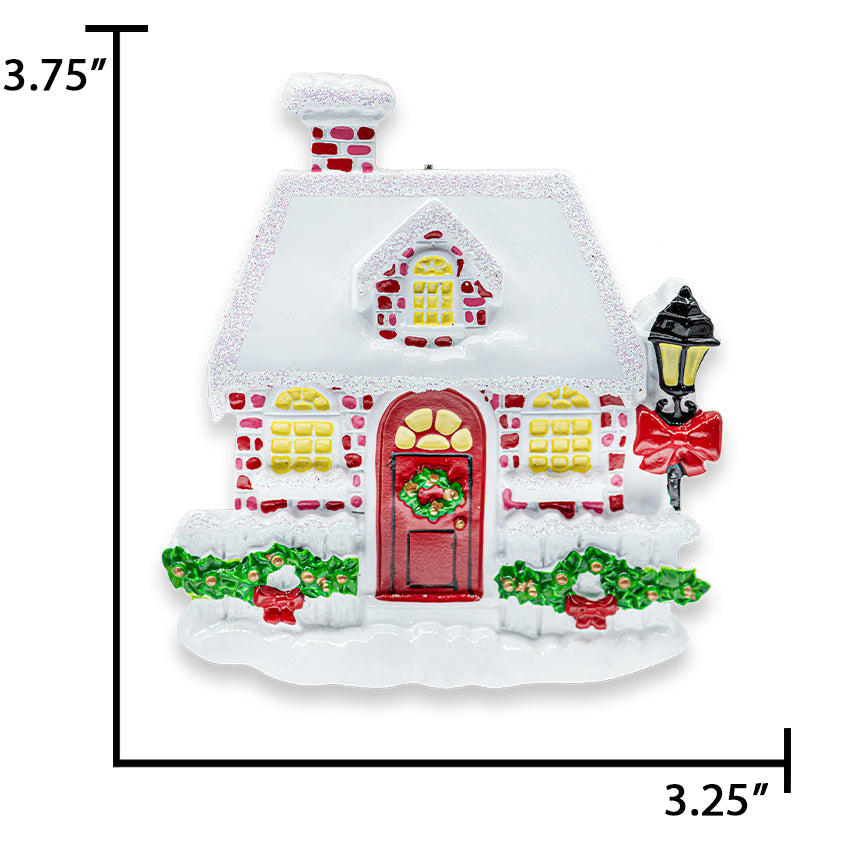 Personalized New House Christmas Ornament Snowy / Red