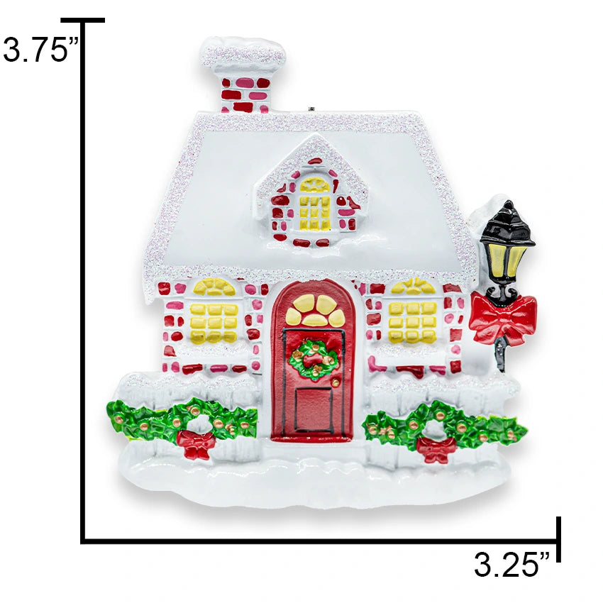 Personalized New House Christmas Ornament Snowy / Red