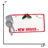 Custom driver's license Christmas ornament with personalized details, perfect for celebrating new drivers and adding a unique touch to holiday decor.