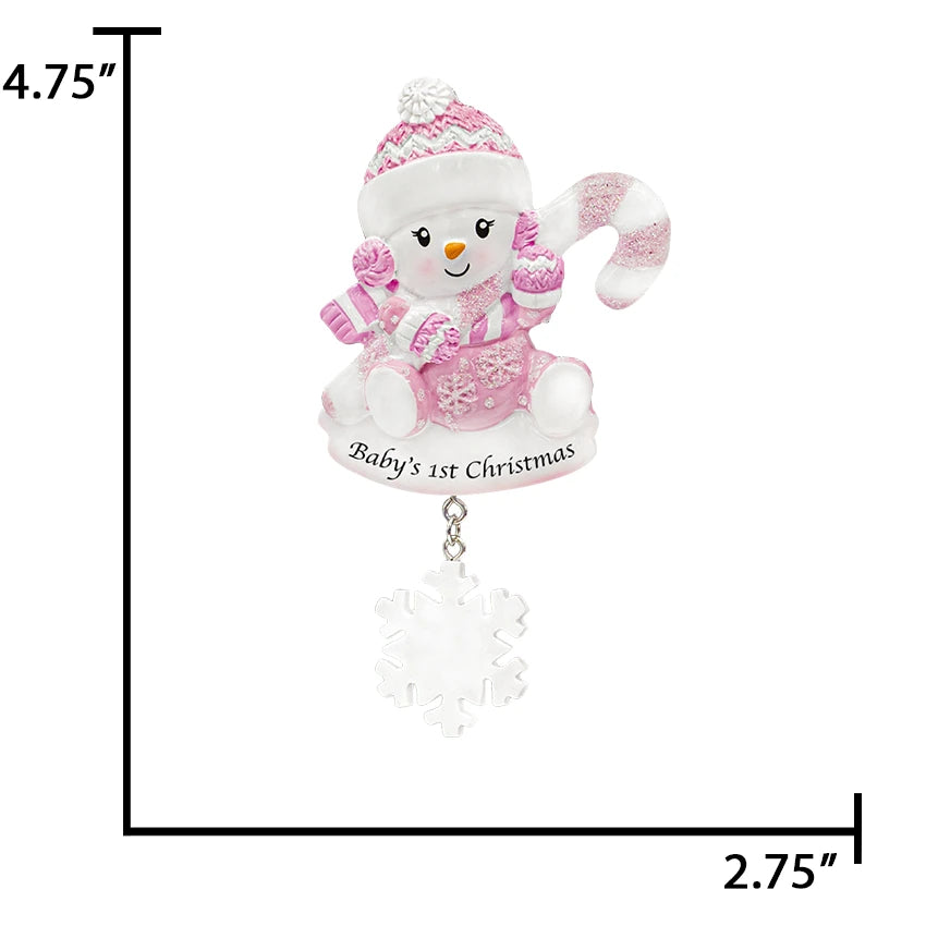 Custom girl first Christmas ornaments are sweet keepsake for her first Christmas.