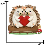 Celebrate your first Christmas together with a custom hedgehog couple ornament from Gift Shopie!