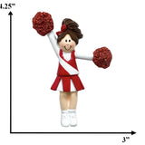 Personalized cheerleading Christmas ornament, ideal for adding a unique touch to your holiday decorations and celebrating cheerleaders.