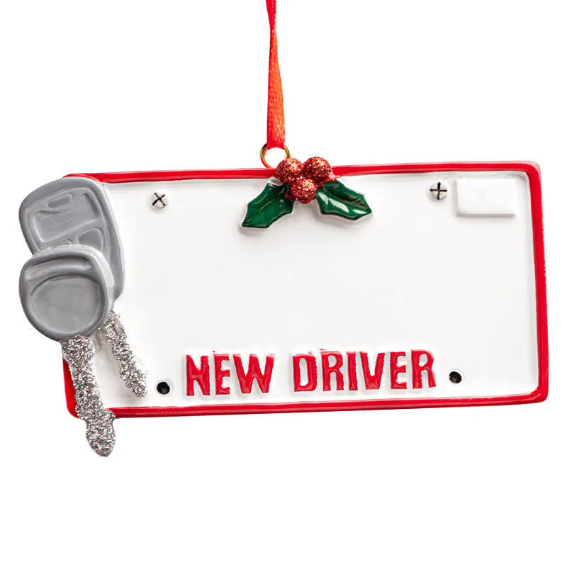 Personalized driver's license Christmas ornament with custom name and details, ideal for celebrating new drivers and their achievements during the holiday season.