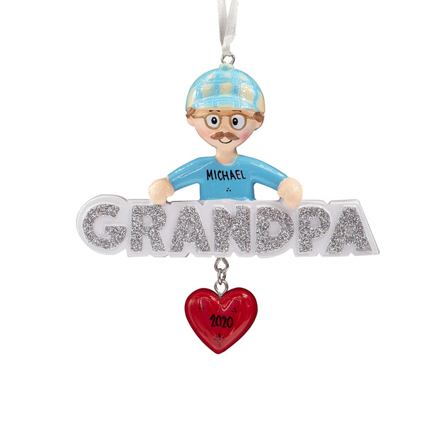 Personalized grandpa ornament, a heartfelt keepsake to celebrate your special bond.