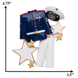 Add a personal touch to your holiday decor with a personalized marine uniform Christmas ornament.